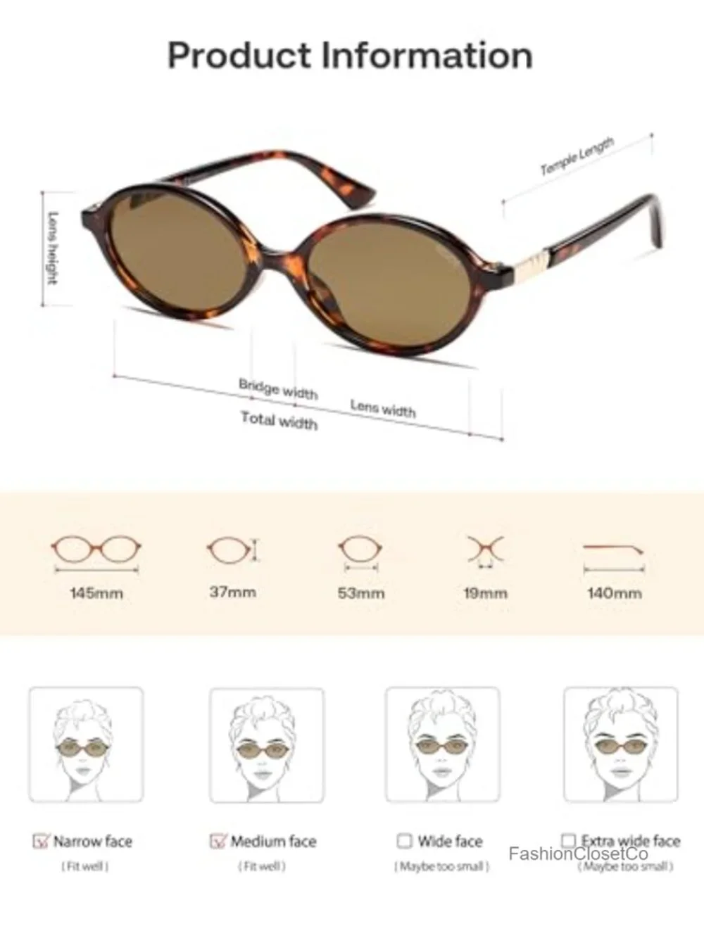 Retro Oval Polarized Sunglasses with UV400 Protection